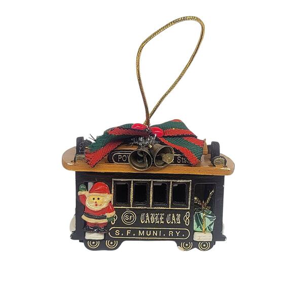 Vintage 80's San Francisco Cable Car Trolley Powell & Hyde Christmas Ornament - Picture 1 of 5